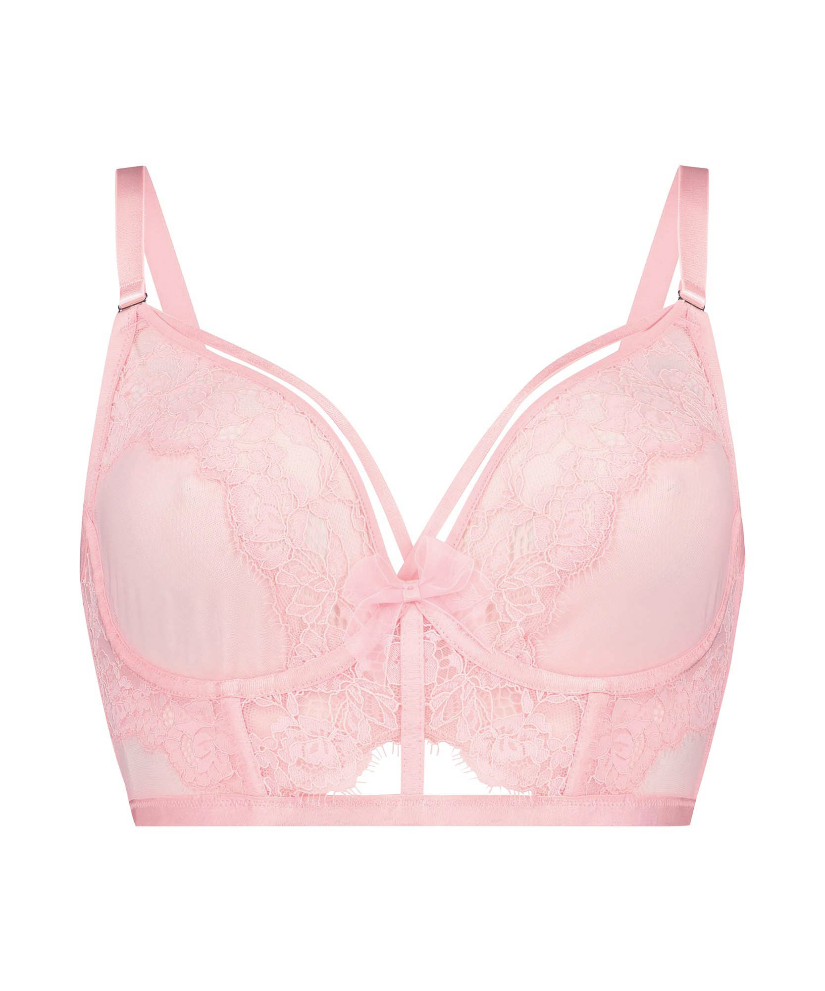 Soutien-gorge à armatures non préformé longline Louise Kim Petras, Rose, main