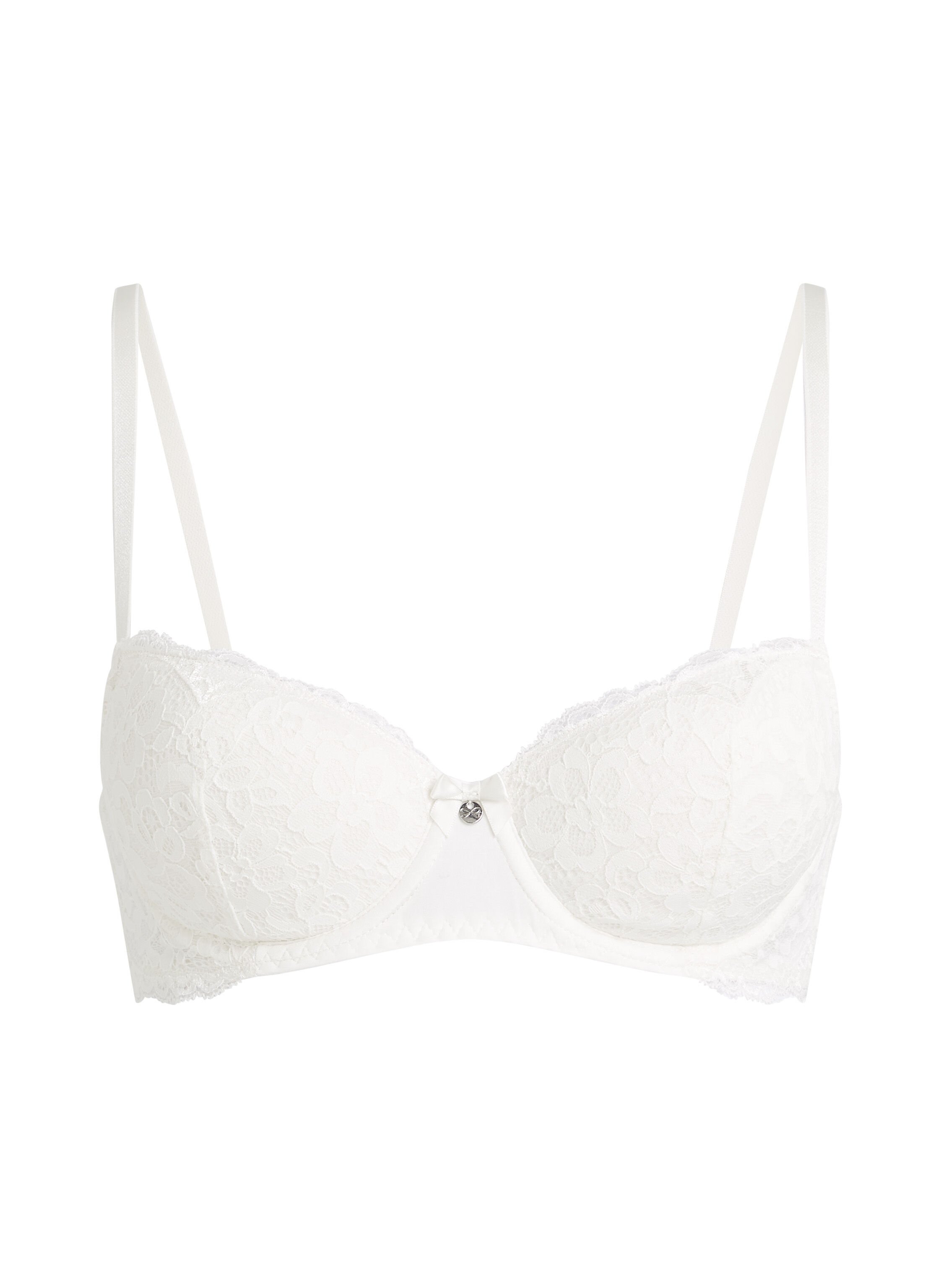 Soutien-gorge &agrave; armatures pr&eacute;form&eacute; Marine, Blanc