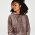 Hoodie en velours, Marron