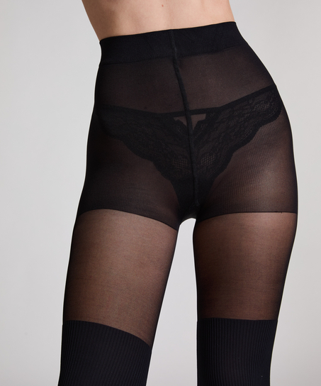 Collant 50 deniers Overknee sock, Noir