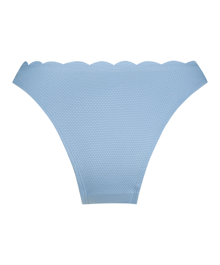 Slip de Bikini Échancrés Scallop, Bleu
