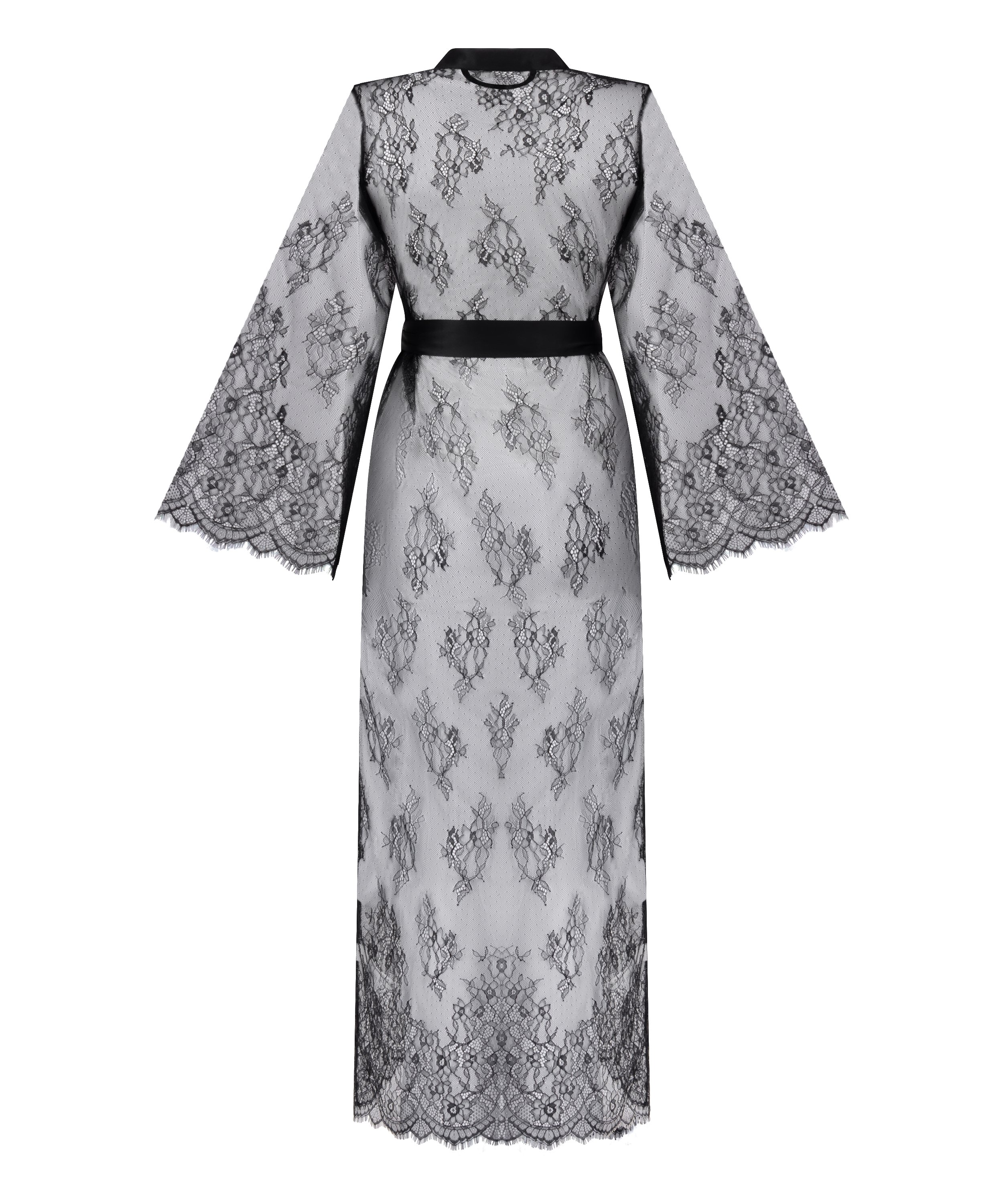 Long Kimono Allover Lace, Noir, main