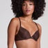 Soutien-gorge &agrave; armatures pr&eacute;form&eacute; Plunge, Marron