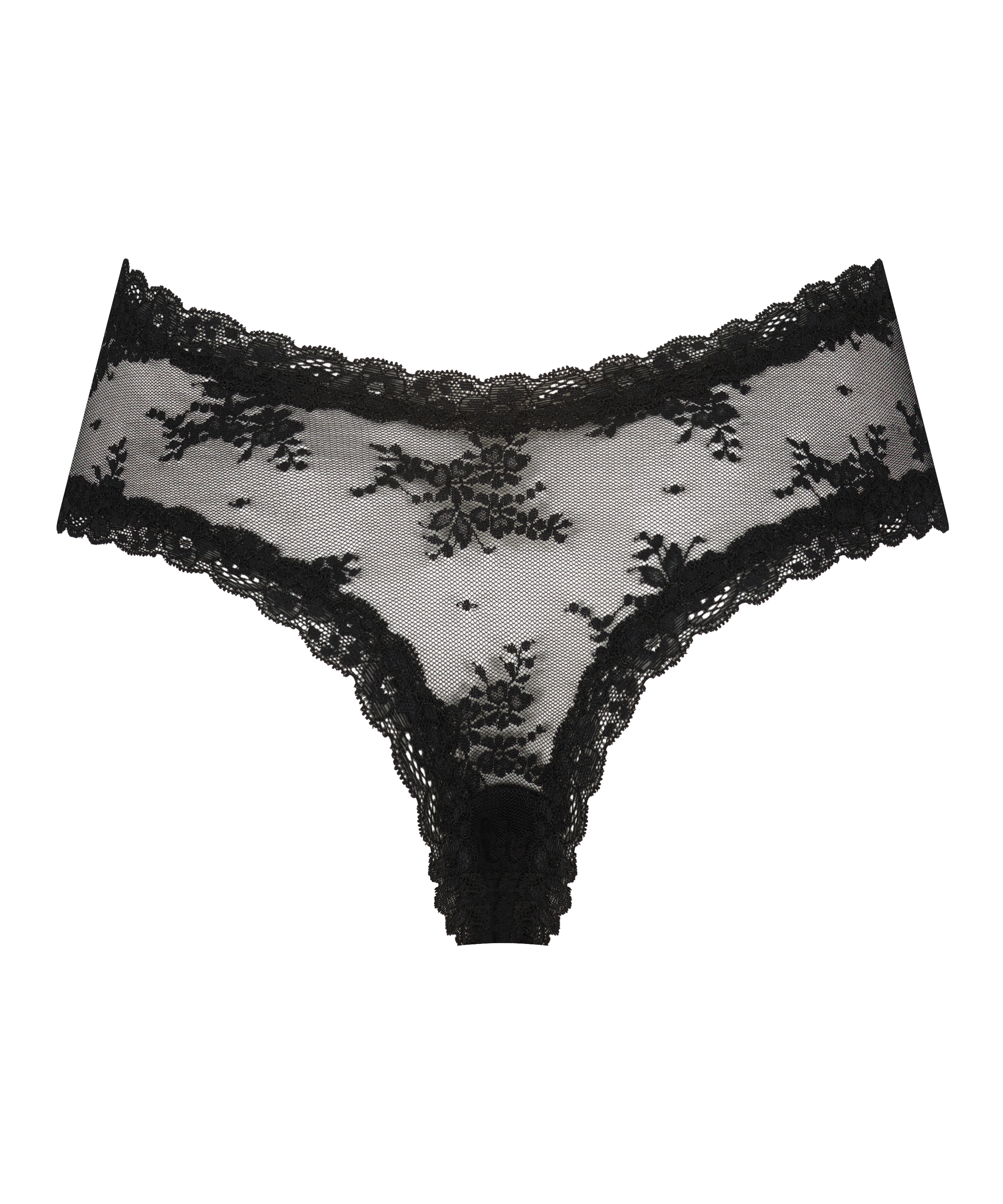 Slip brésilien V-shape mesh, Noir, main