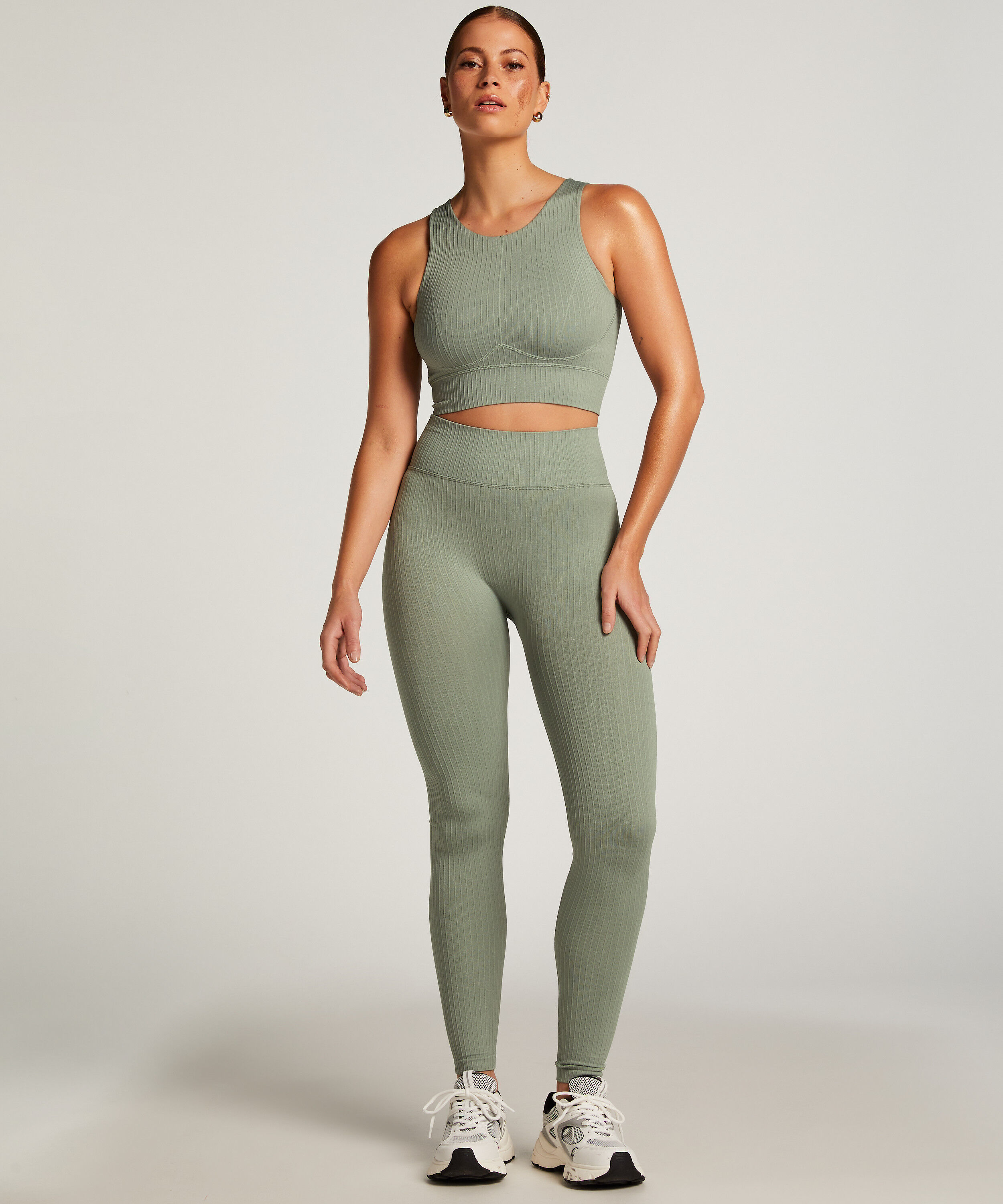 Legging de sport sans coutures taille haute HKMX, Vert