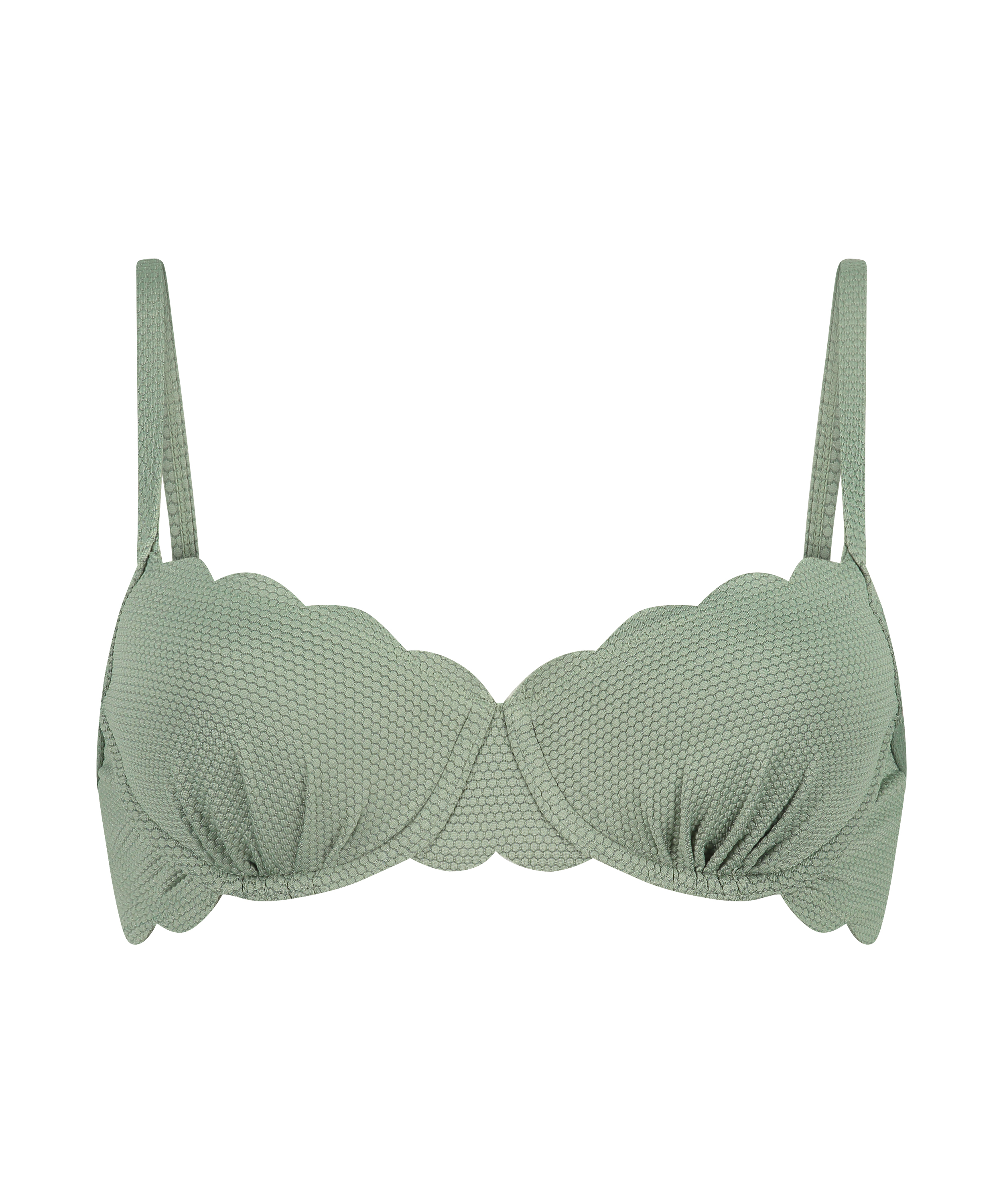 Haut de bikini préformé à armatures Scallop, Vert, main