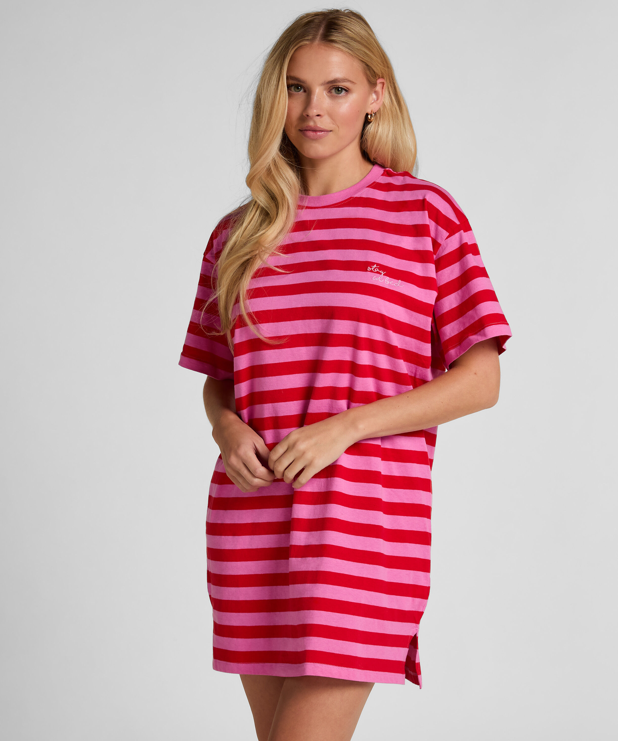 Chemise de nuit col rond, Rose Chemise de nuit col rond, Rose
