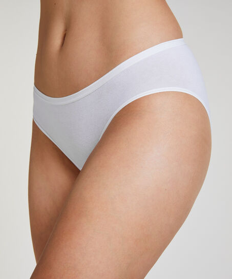 Super slip de bikini coton, Blanc