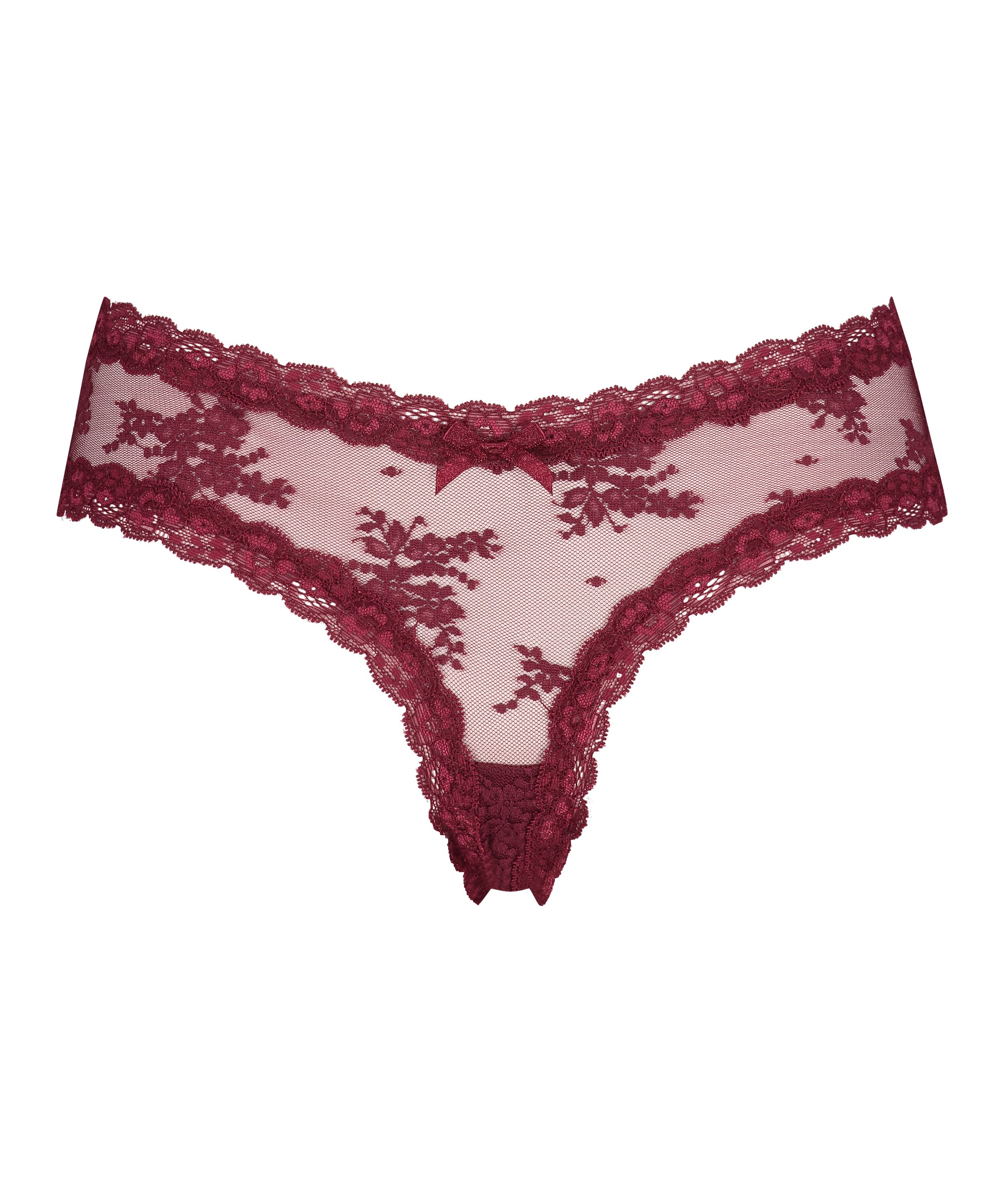 Slip br&eacute;silien V-shape mesh, Rouge, main