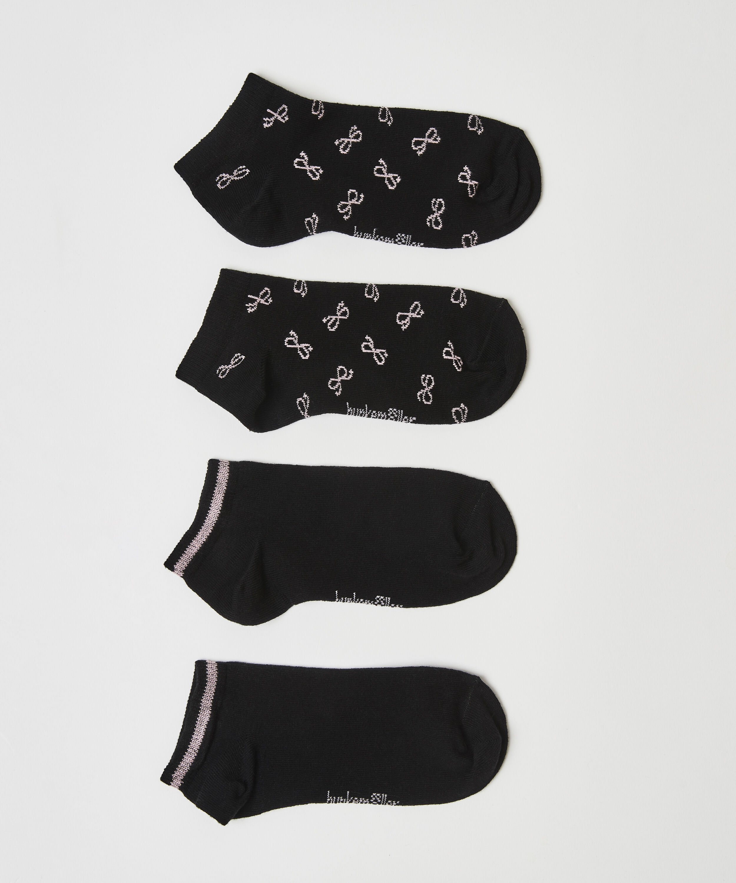 Lot de 2 paires de chaussettes en coton Trainerliners, Noir Lot de 2 paires de chaussettes en coton Trainerliners, Noir