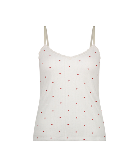 Top cami Lace, Blanc