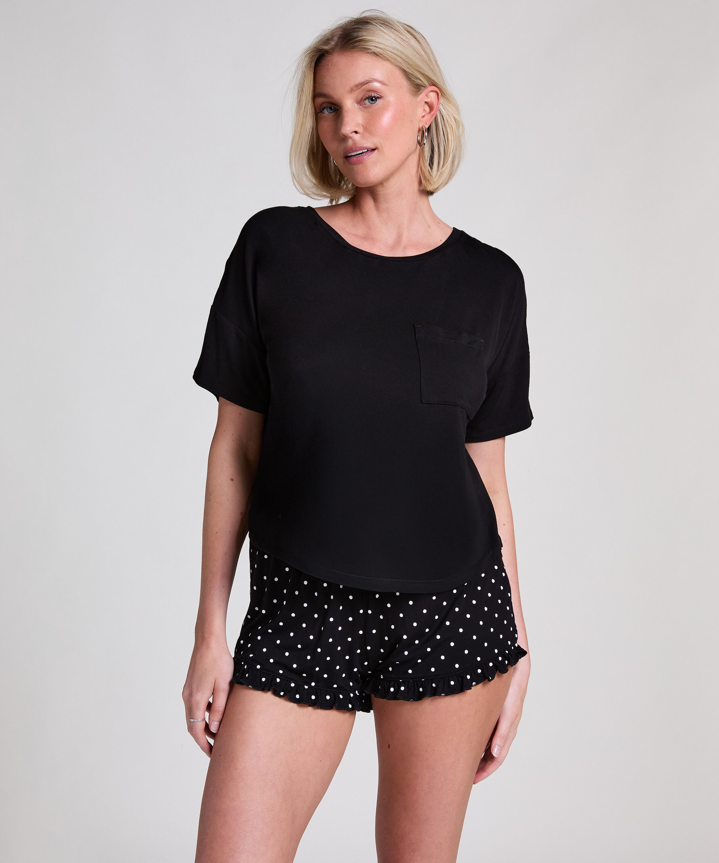Ensemble de pyjama court, Noir