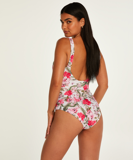 Maillot de bain Tropical, Blanc