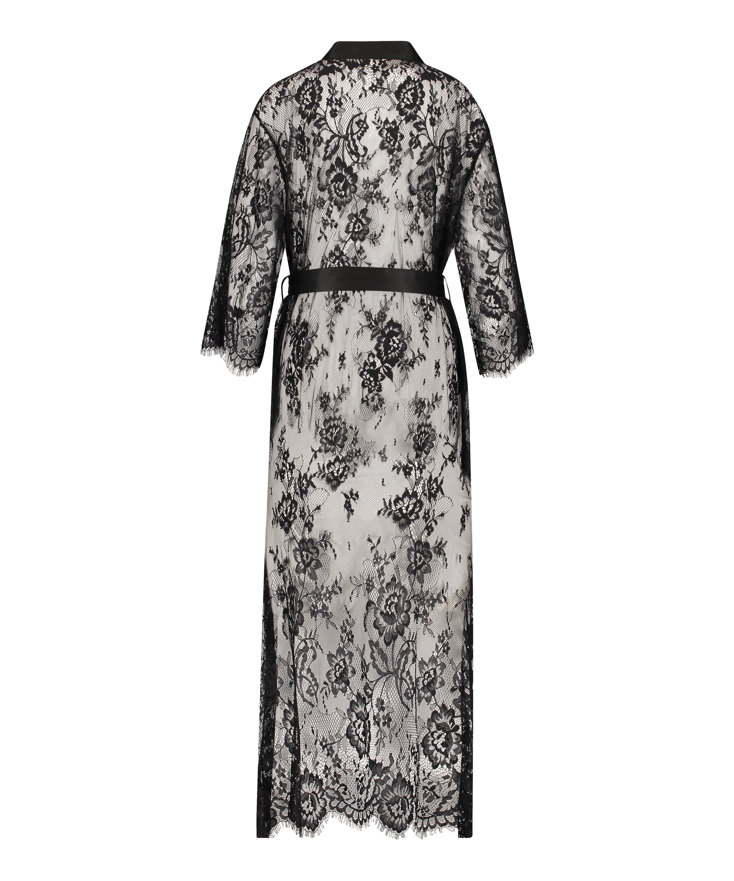 Long Kimono Allover Lace, Noir, main