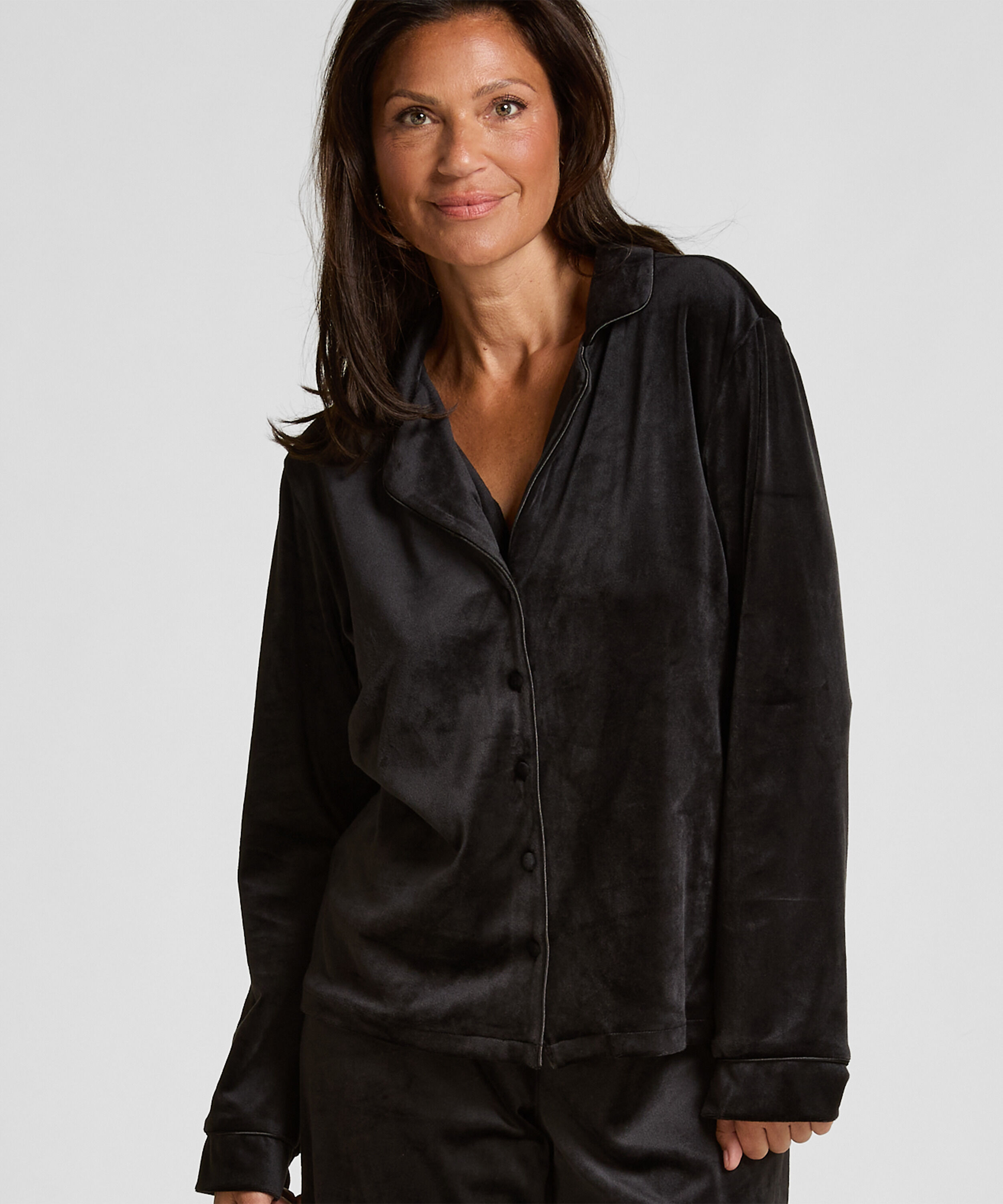 Veste à manches longues en velours, Noir