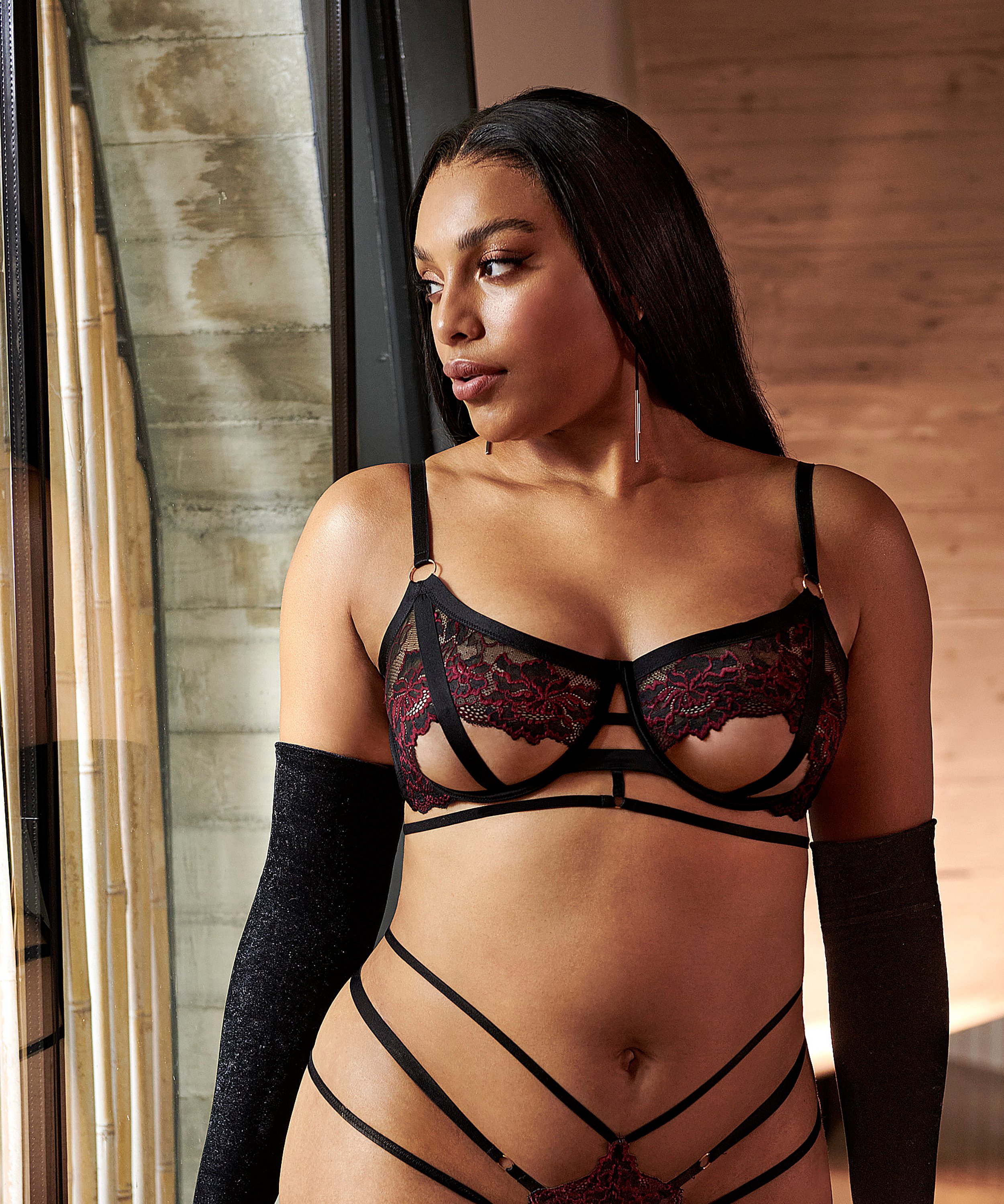 Soutien-gorge à armatures non-préformé Piper, Noir, main