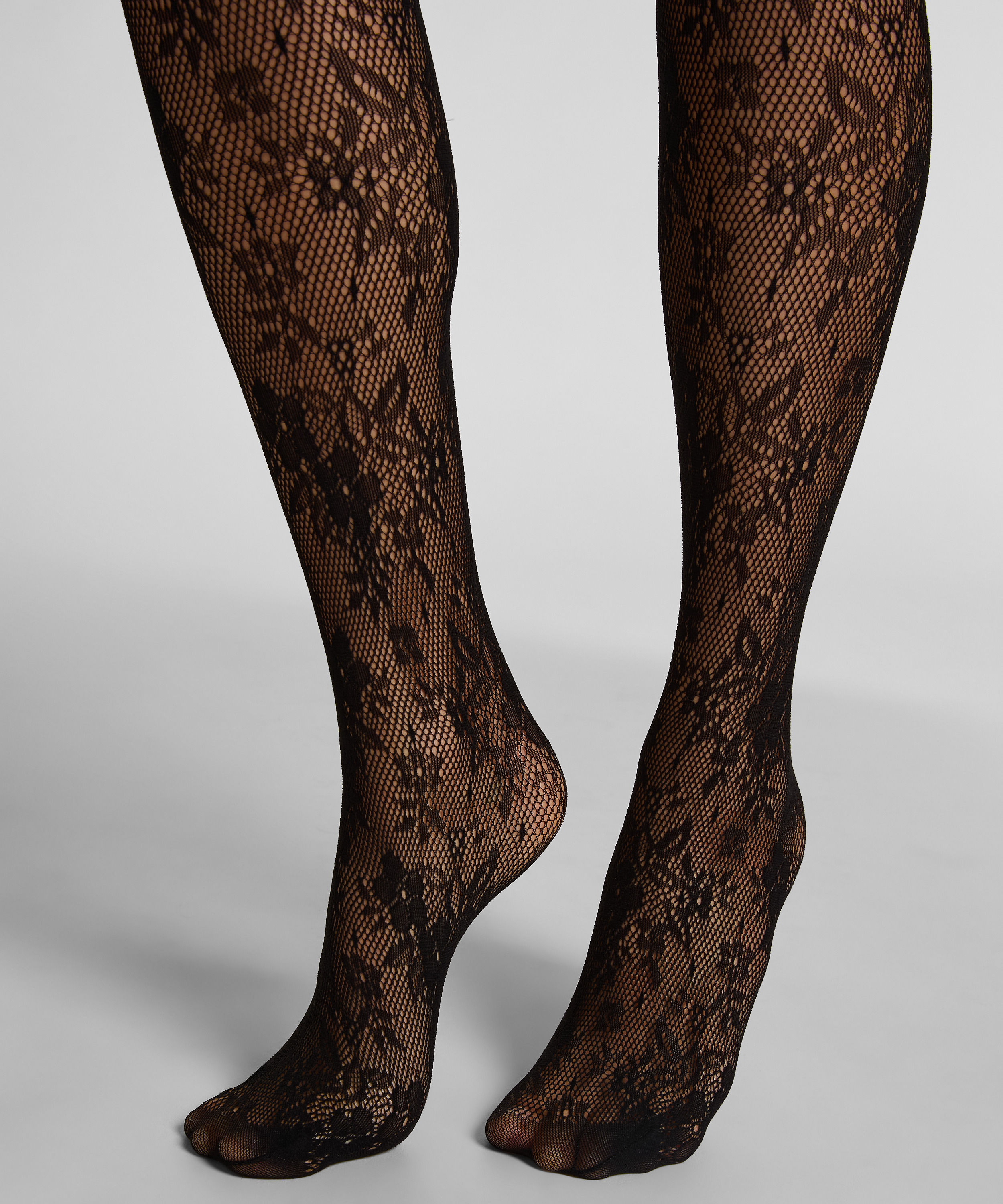 Collants Allover Lace, Noir, main
