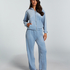 Pantalon de pyjama velours, Bleu