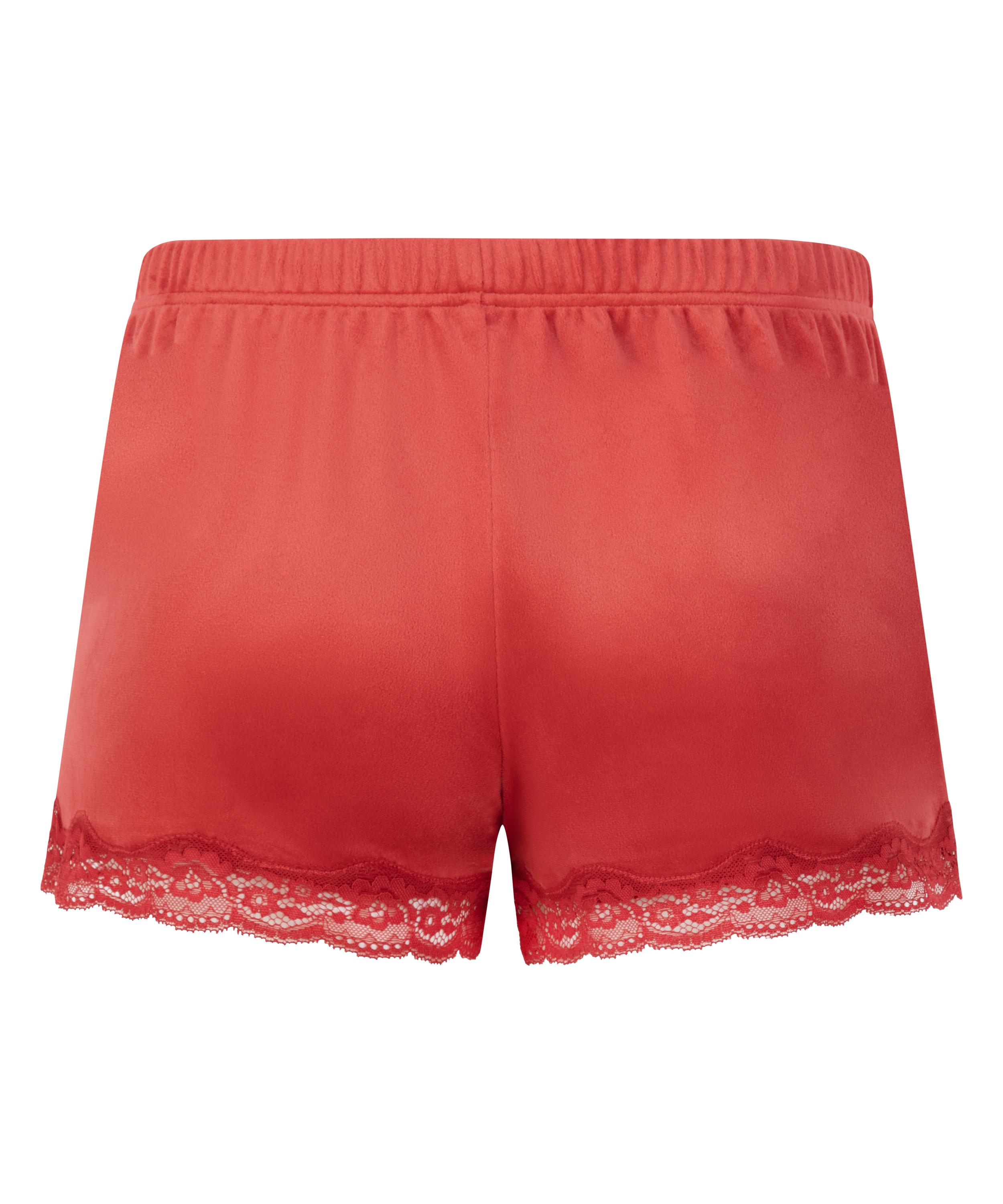 Short velours dentelle, Rouge, main