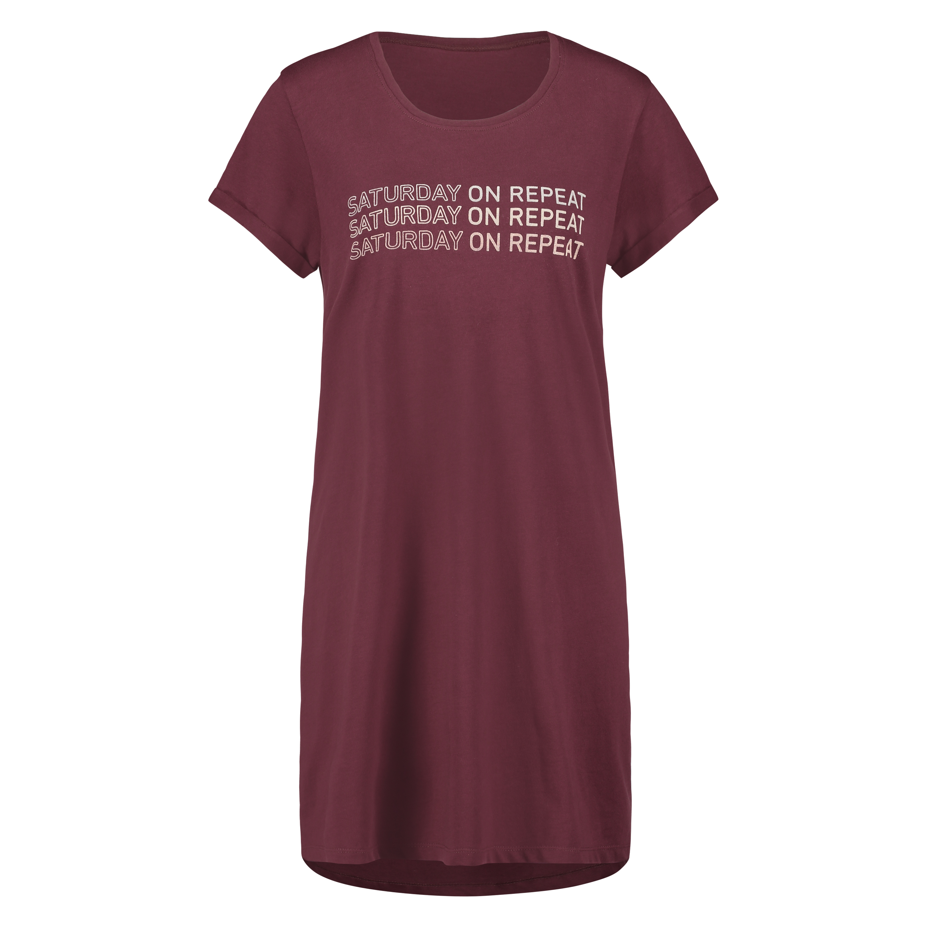 Chemise de nuit à encolure arrondie, Rouge, main