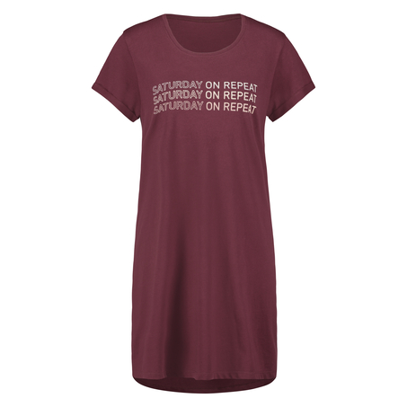 Chemise de nuit à encolure arrondie, Rouge