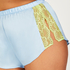 Short Satin Dentelle, Bleu