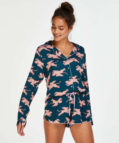 Short tiss&eacute;, Bleu