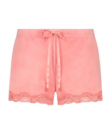 Short velours dentelle, Rose