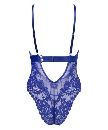 Private body entrejambe ouvert Brandy, Bleu