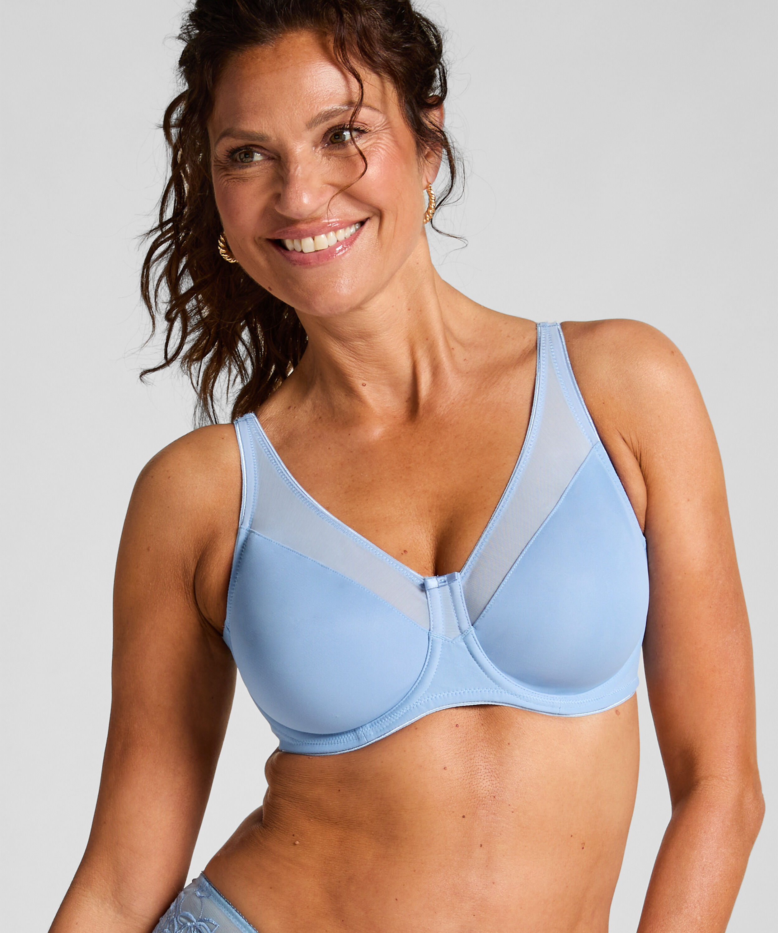 Soutien-gorge à armatures non-préformé minimiseur Nina, Bleu