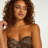 Haut de bikini préformé sans bretelles Leopard, Marron