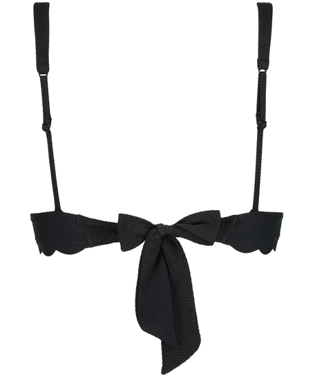 Haut de bikini Triangle Scallop, Noir