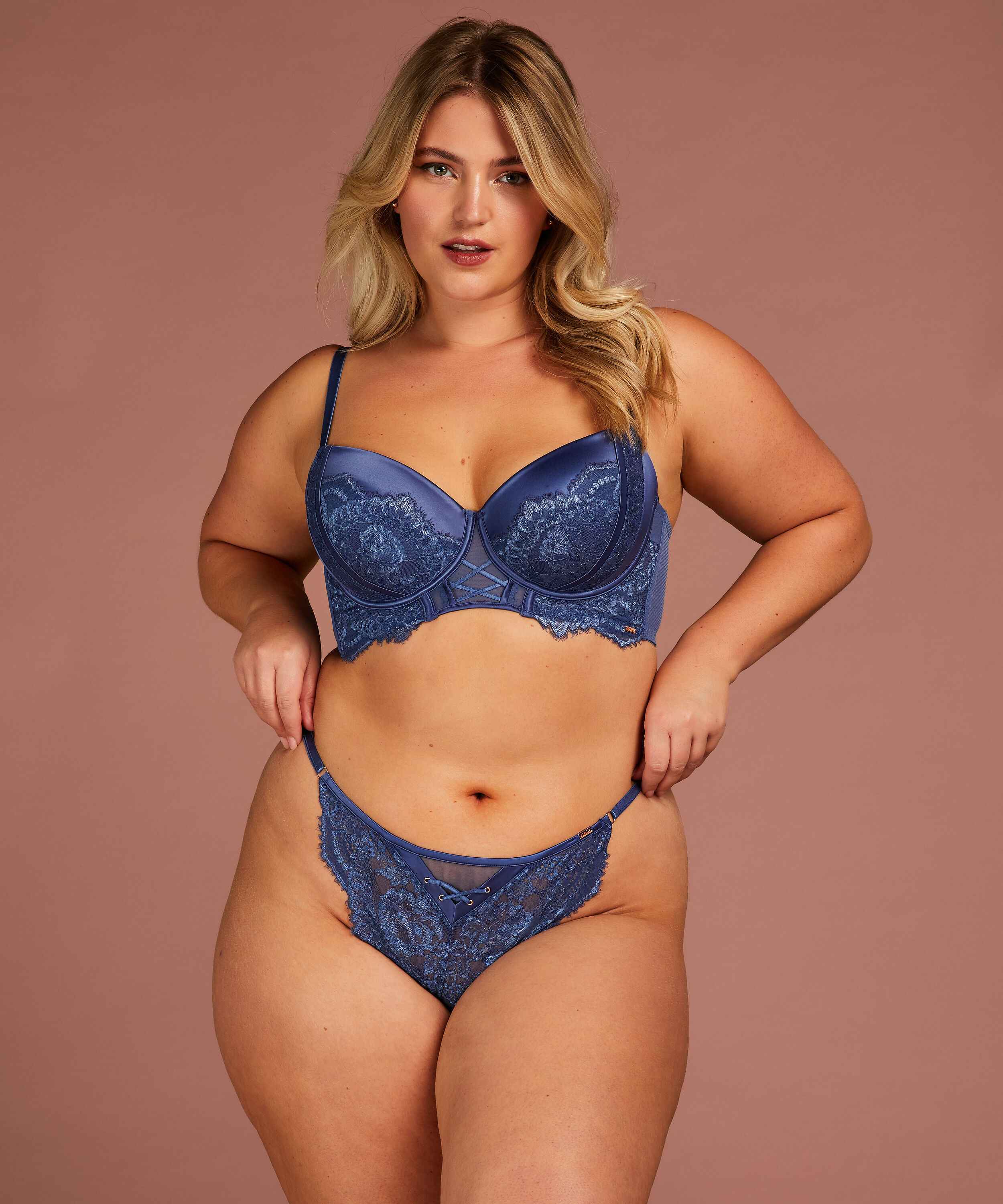 Tanga taille haute Daan, Bleu