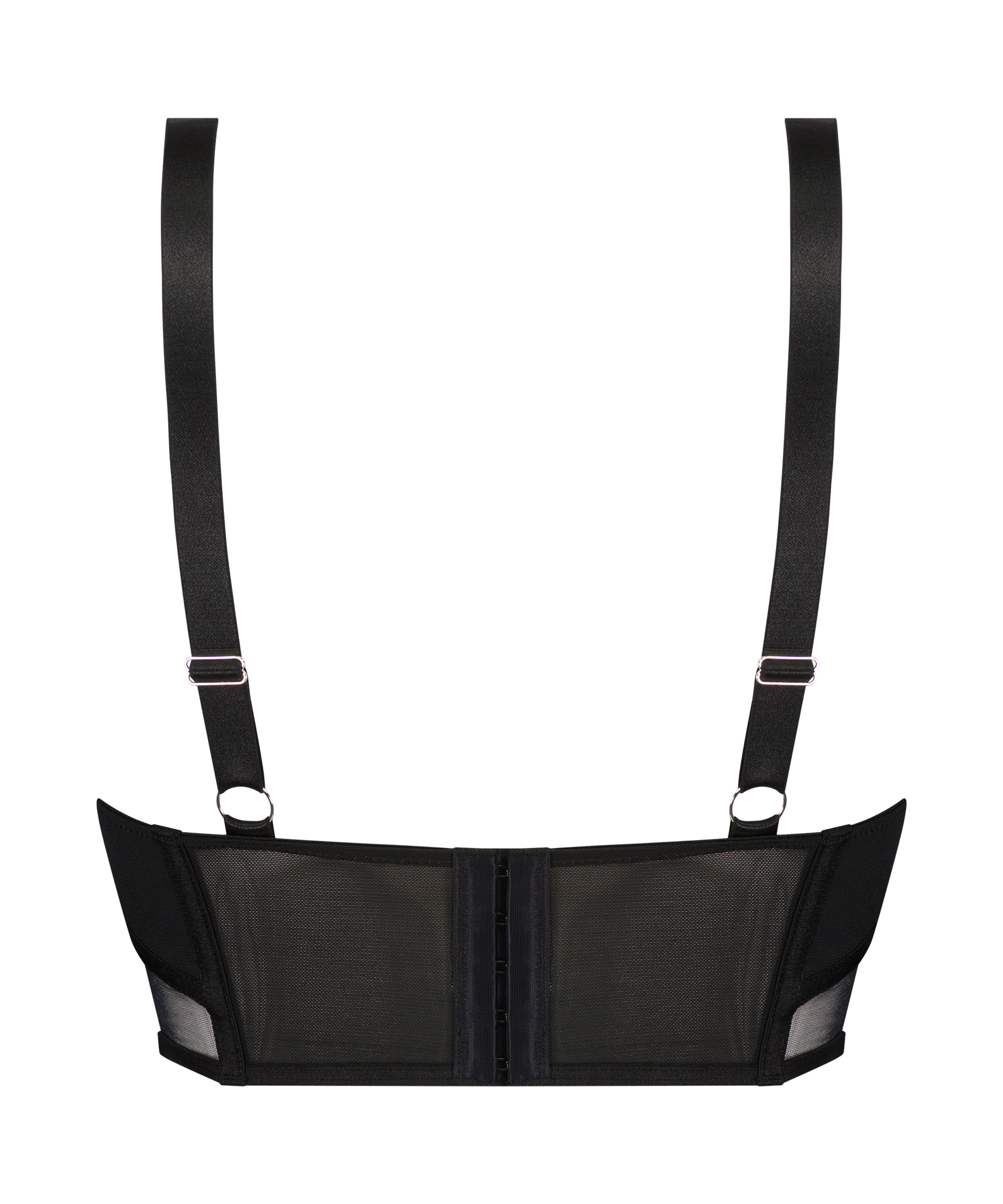 Top corset en maille Love Me, Noir, main