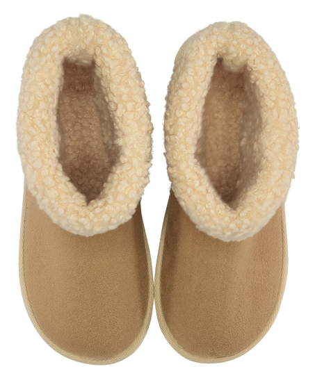 Pantoufles Fake Suede, Beige
