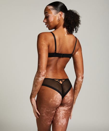 Slip brésilien résille invisible, Noir