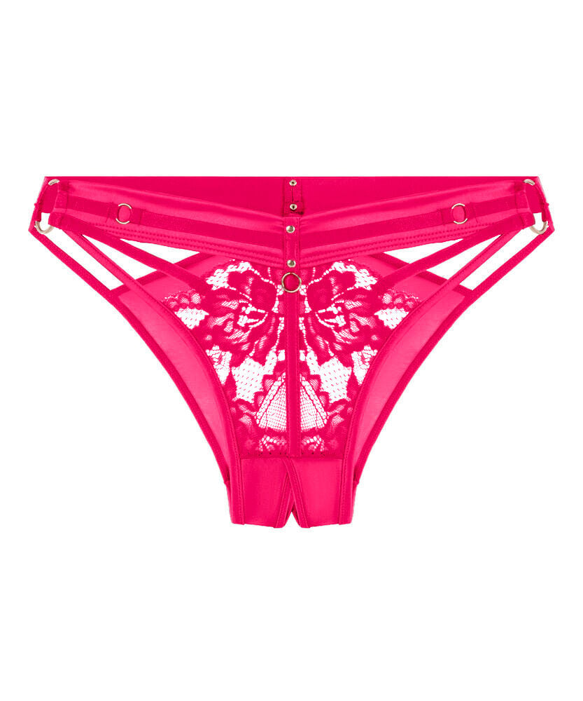 Slip brésilien ouvert à l'entrejambe Emmeline, Rose