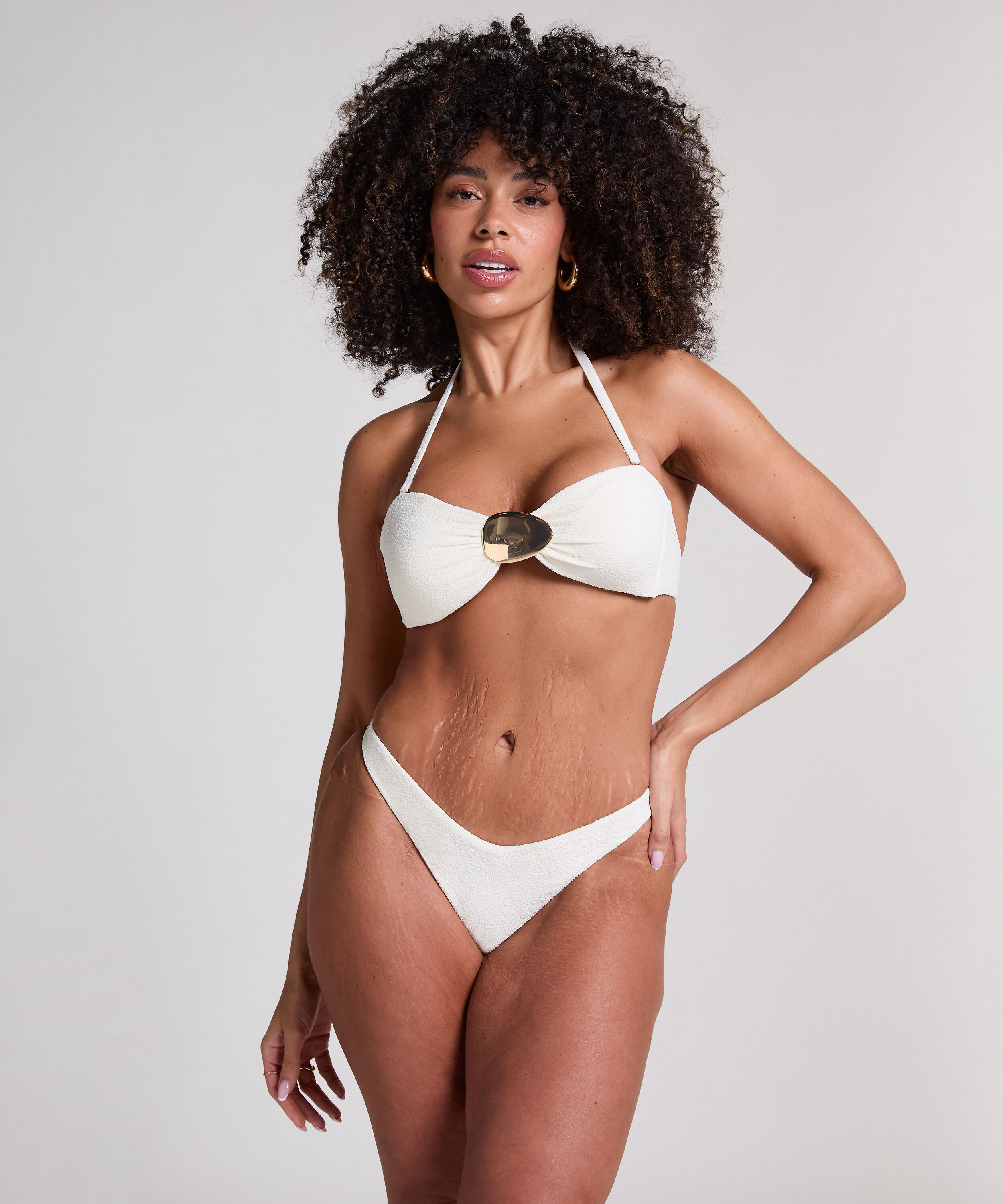 Bas de bikini échancré Cabo, Blanc Bas de bikini échancré Cabo, Blanc