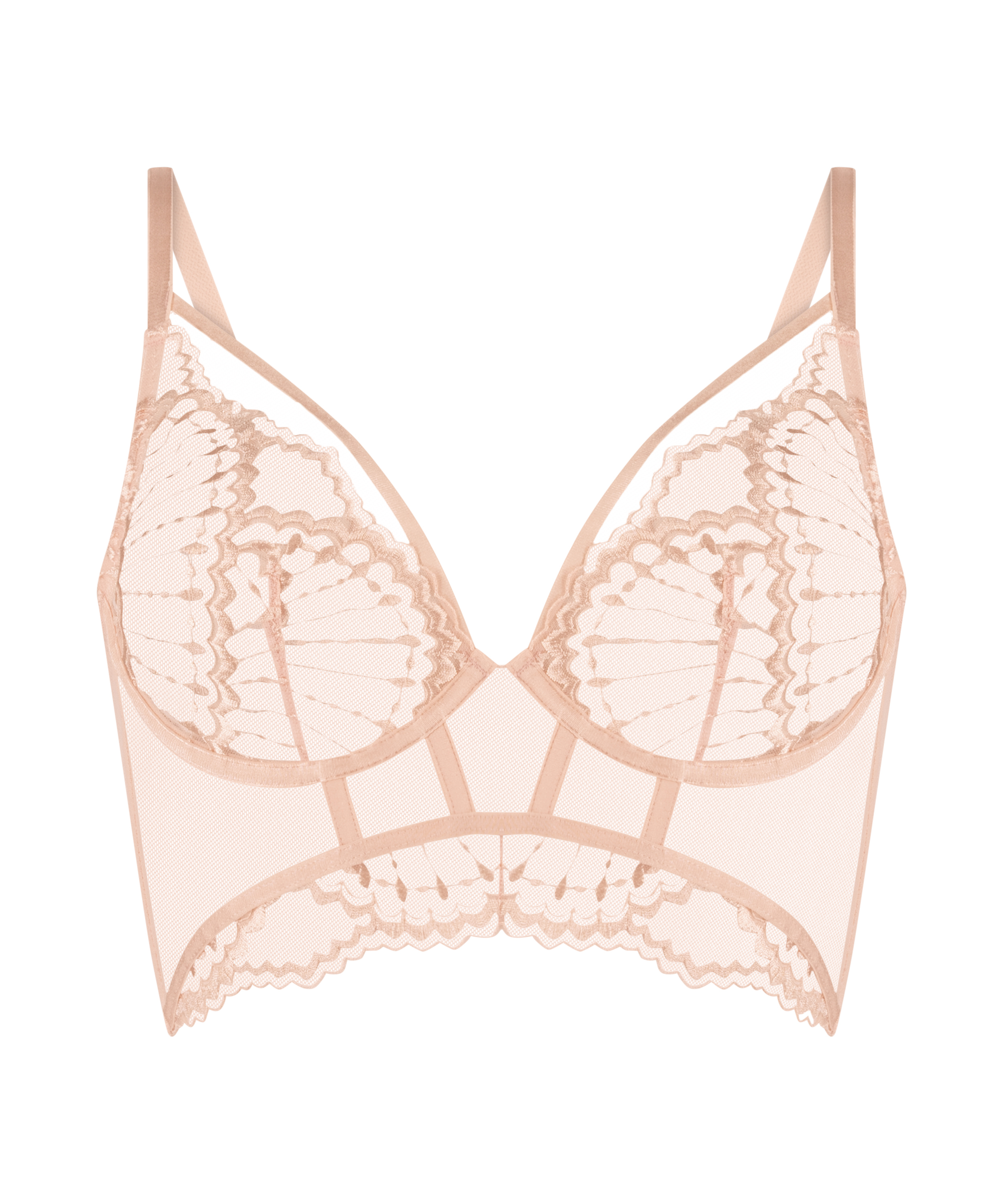 Soutien-gorge à armatures préformé longline Jade, Rose, main