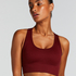 HKMX Soutien-gorge de sport sans couture, Rouge