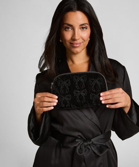 Trousse de maquillage à nœuds, Noir