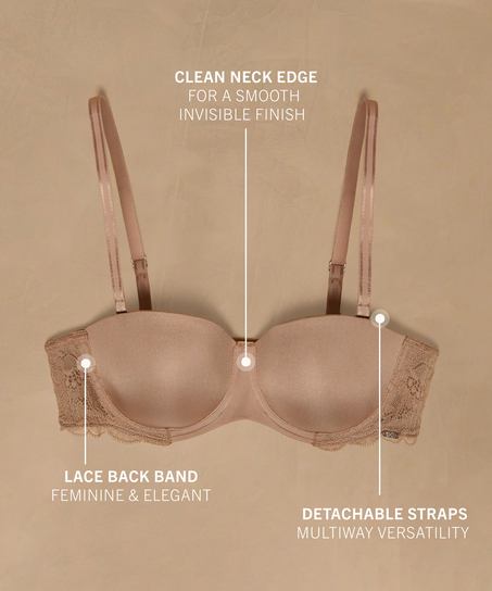 Soutien-gorge à armatures préformé sans bretelles Angie, Beige