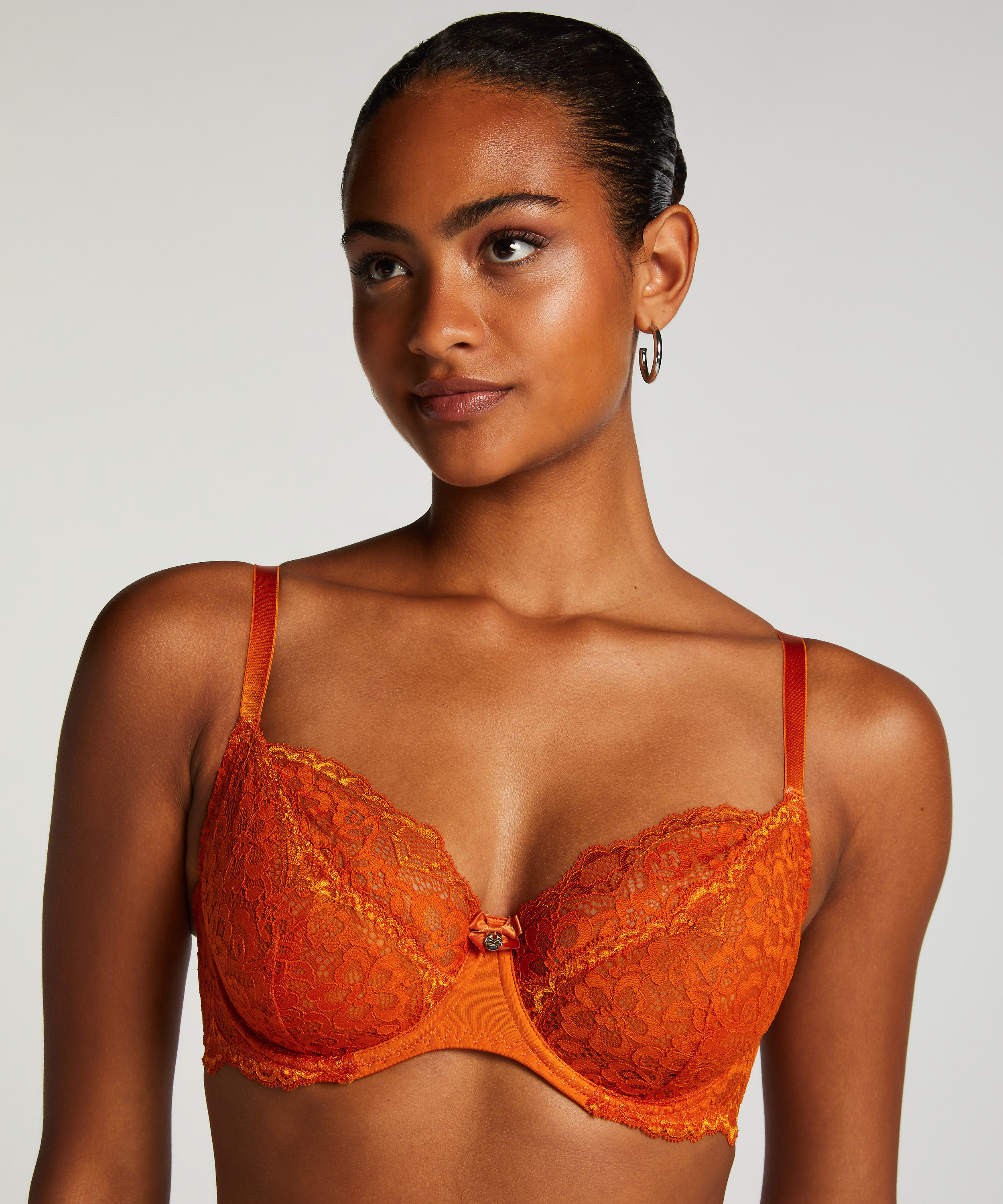 Soutien-gorge à armatures non-préformé Marine, Orange, main