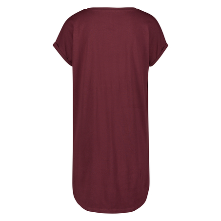 Chemise de nuit col rond, Rouge