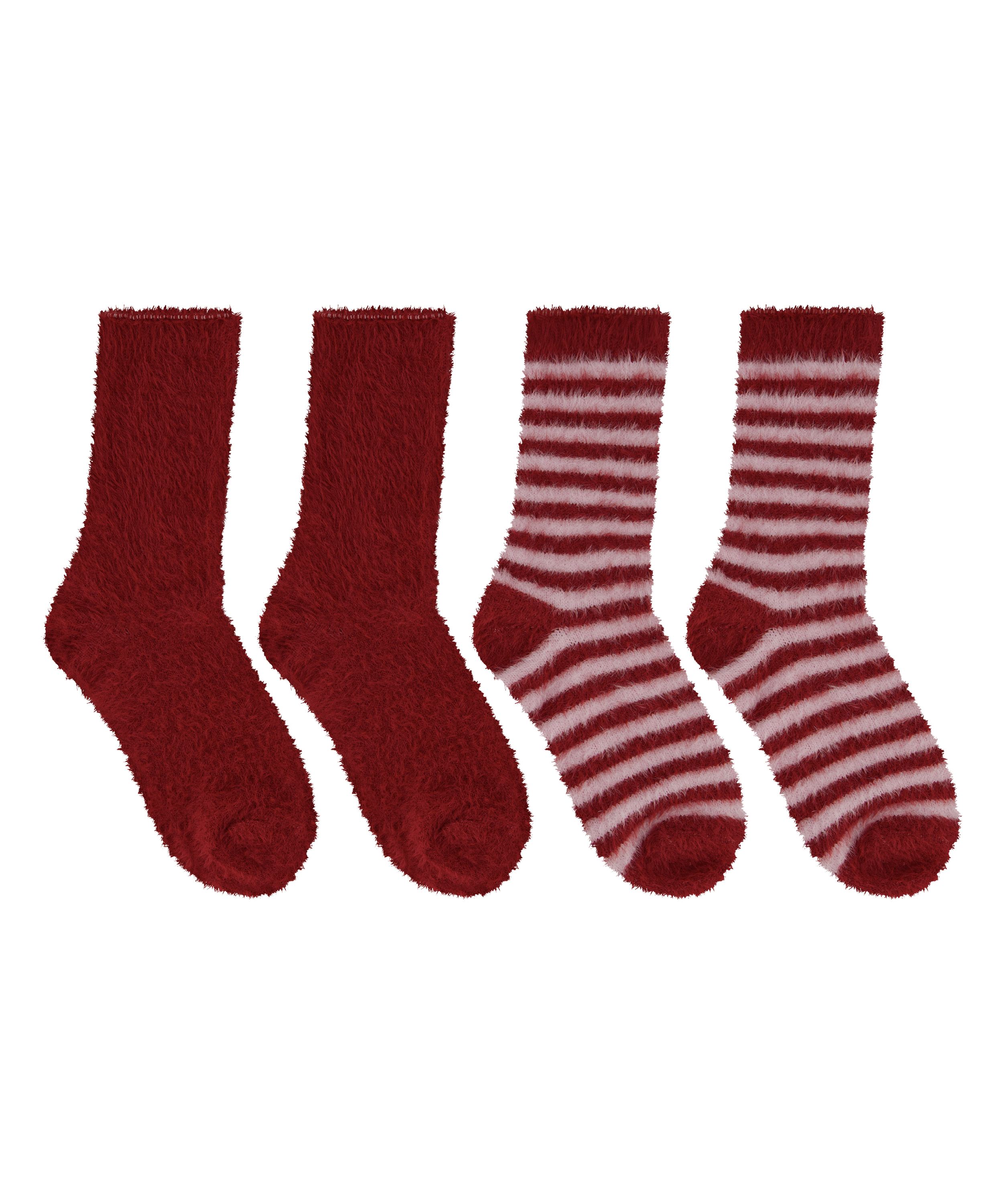 Lot de 2 Paires de Chaussettes Cosy, Rouge, main