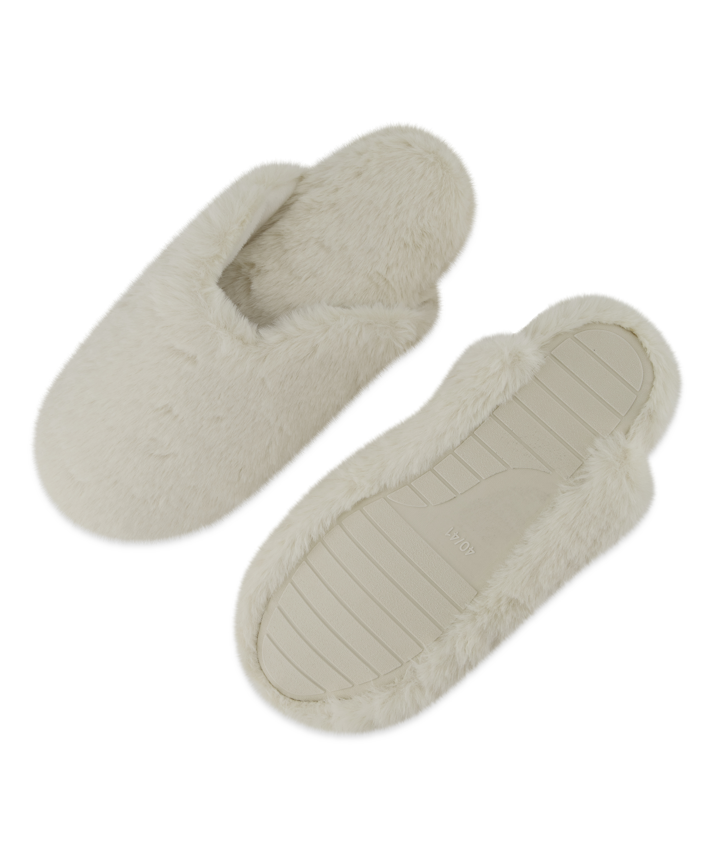 Pantoufles mules Teddy, Blanc, main