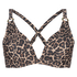 Haut de bikini à armatures préformé Leopard, Beige