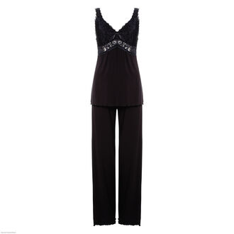 Pyjamaset Modal lace, Noir