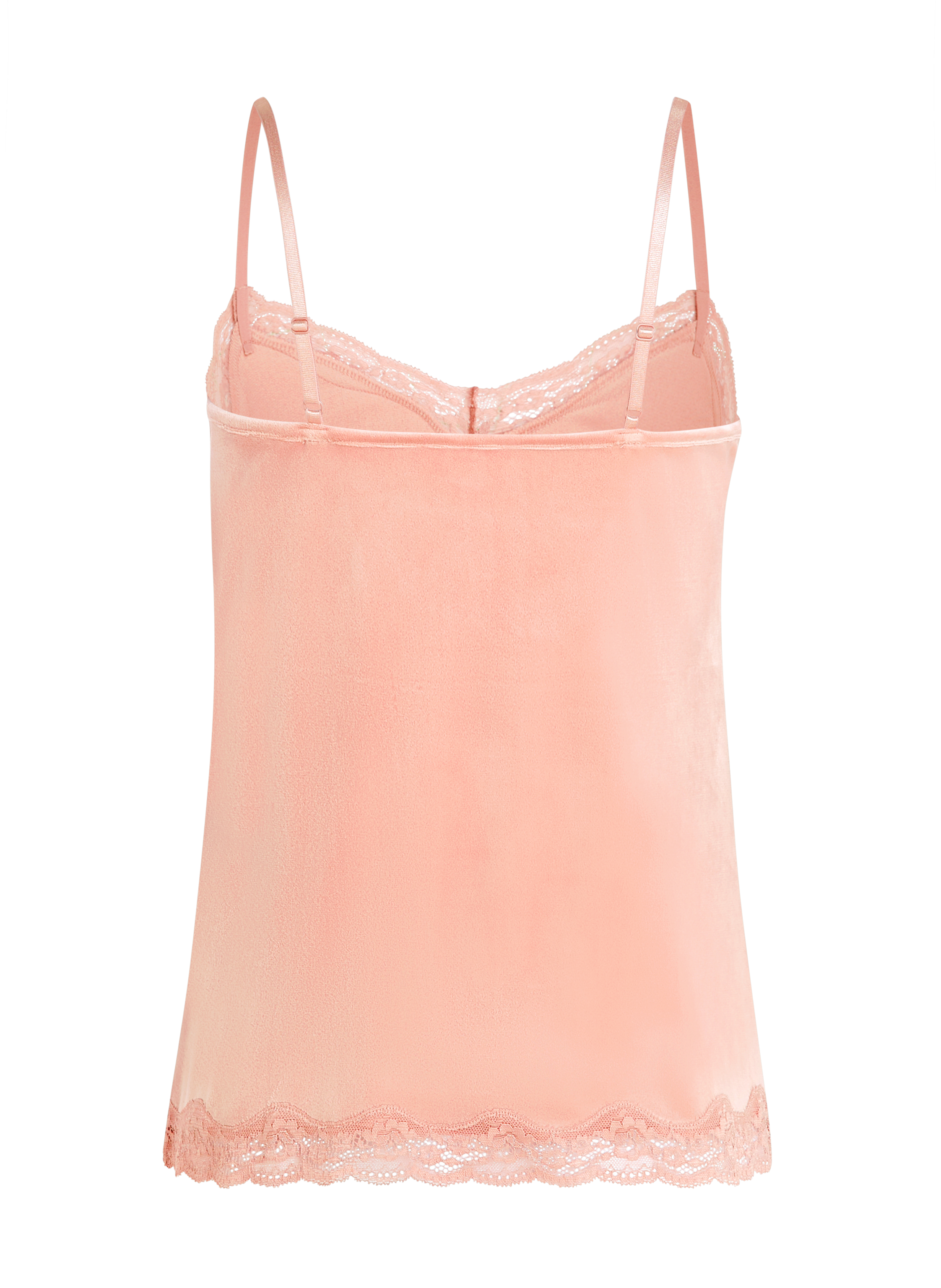 Camisole velours Dentelle, Rose, main