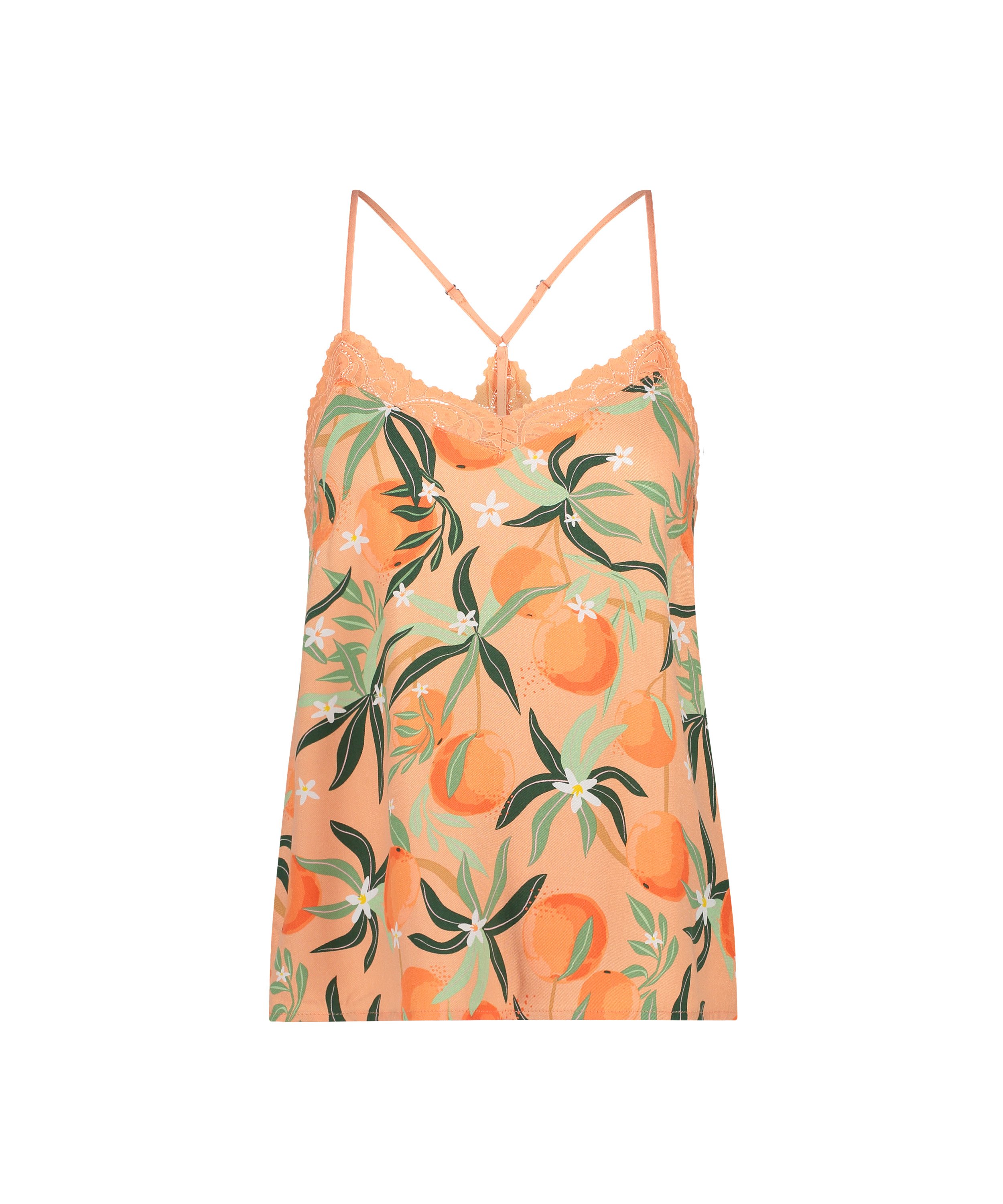 Top Cami en dentelle tissée, Rose, main